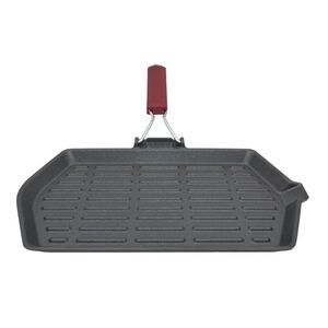 Gold Coast Cast Iron 13" x 7" Rectangular Black Grill Pan